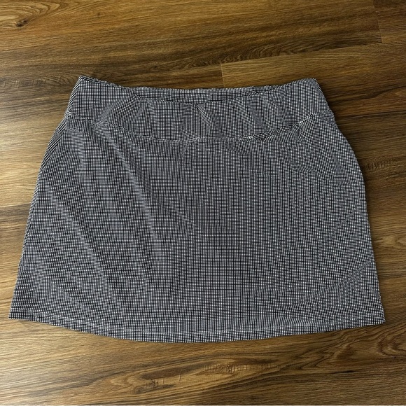 IBKUL Womens Swing Skort XL Black Mini Check UPF Pockets Golf Stretch Tennis - Picture 4 of 10